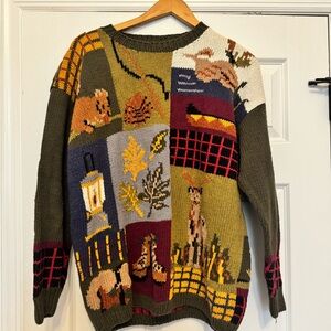 Hand knitted Lecomte XL FALL sweater